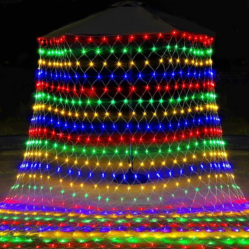 200 LED Multi Colour Net Lights | Indoor & Outdoor Christmas Mesh Lights
