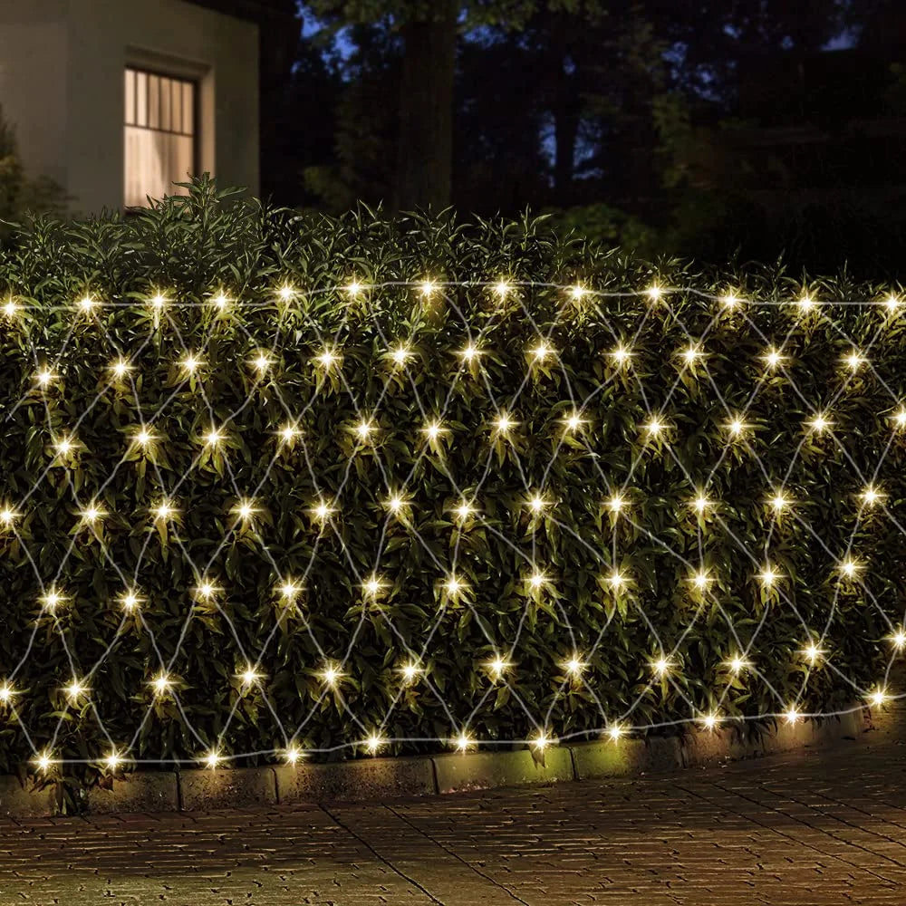 200 LED Warm White Net Lights 2.5m x 5m | Indoor & Outdoor Christmas Mesh Lights