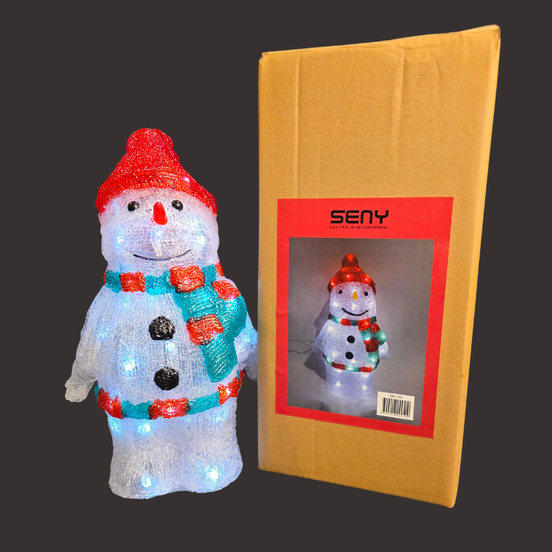 60cm LED Acrylic Snowman – Indoor & Outdoor Christmas Decoration