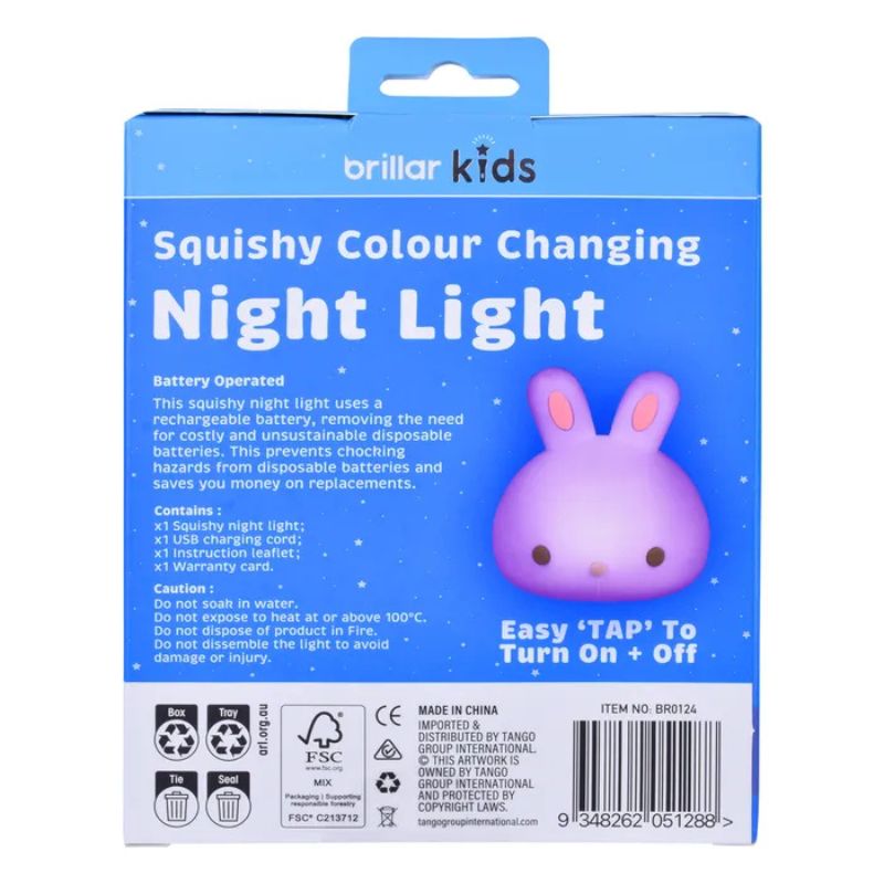 Brillar Kids Squishy Colour Changing Night Light | Rechargeable Silicone LED Lamp | Multiple Designs