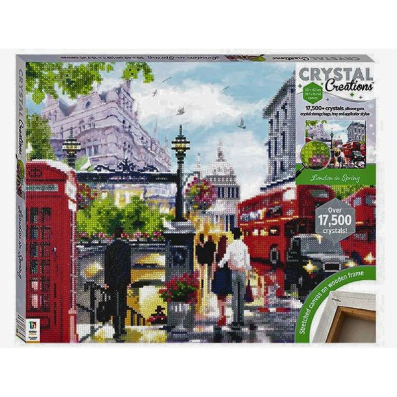 Crystal Creations: London in Spring – 17,500 Crystal Diamond Art Kit | 50 × 40cm Framed Canvas