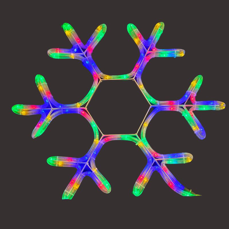 LED Snowflake Rope Light Motif – 40 x 36cm – Multicolour