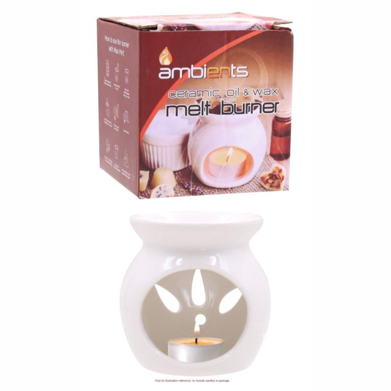 Ambients Ceramic Oil & Wax Melt Burner – White | Home Fragrance Burner