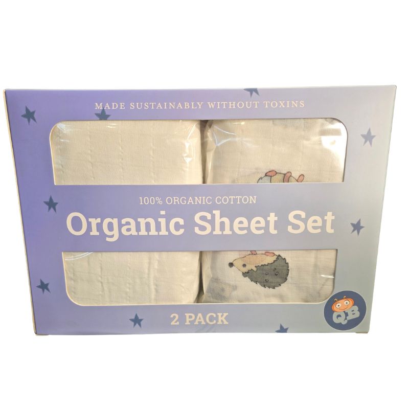 Quirky Bubba 100% Organic Cotton Sheet Set – 2 Pack | Soft Baby Cot & Bassinet Sheets