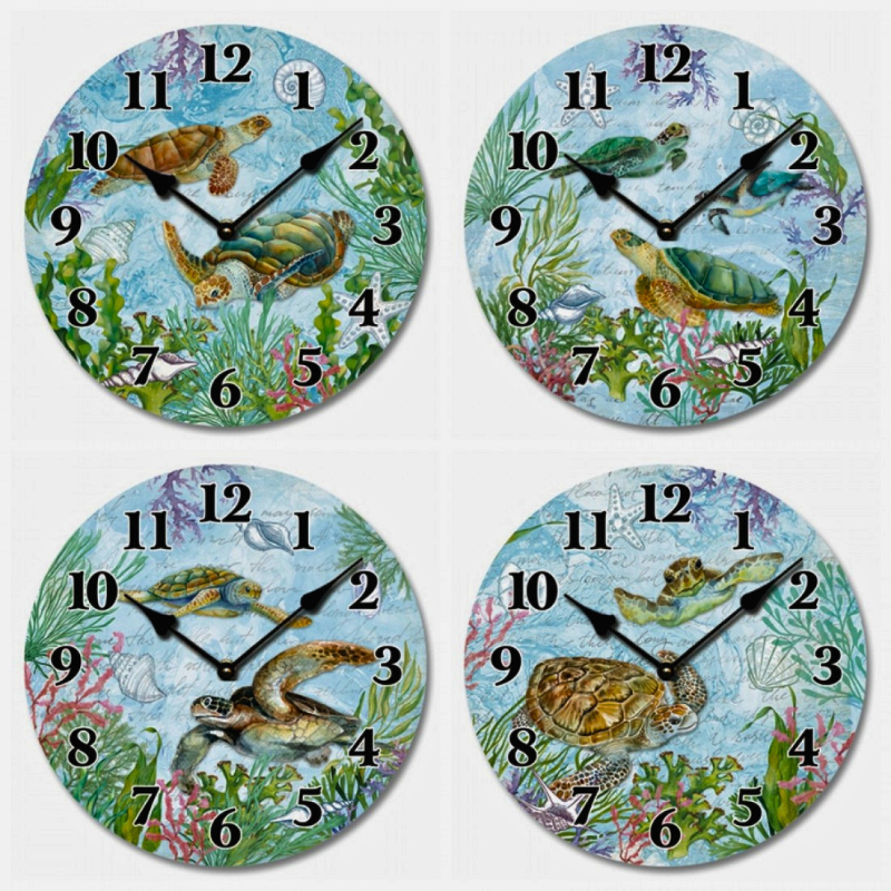 Coastal Sea Turtle Wall Clock | Ocean & Beach Décor