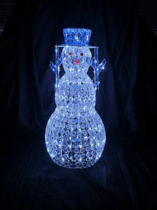 LED Crystal Acrylic Snowman – Cool White – Indoor & Outdoor Christmas Decoration
