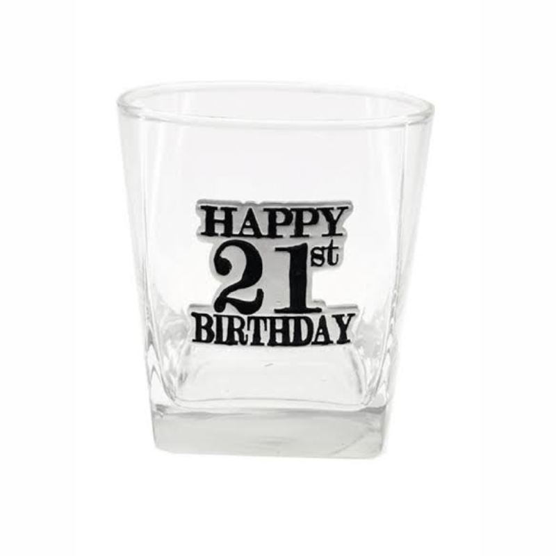 Happy 21st Birthday Tumbler Glass | Milestone Birthday Gift