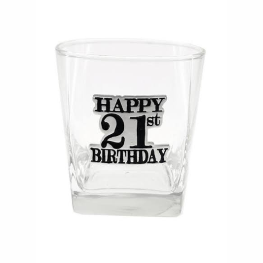 Happy 21st Birthday Tumbler Glass | Milestone Birthday Gift