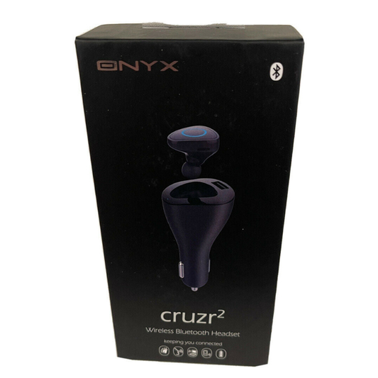 2 in 1 Car Bluetooth Headset ONYX cruzr2 Wireless Handsfree Headphone USB Charge