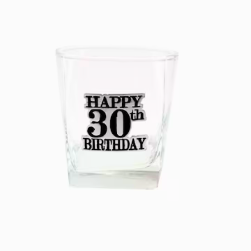 Happy 30th Birthday Tumbler Glass | Milestone Birthday Gift
