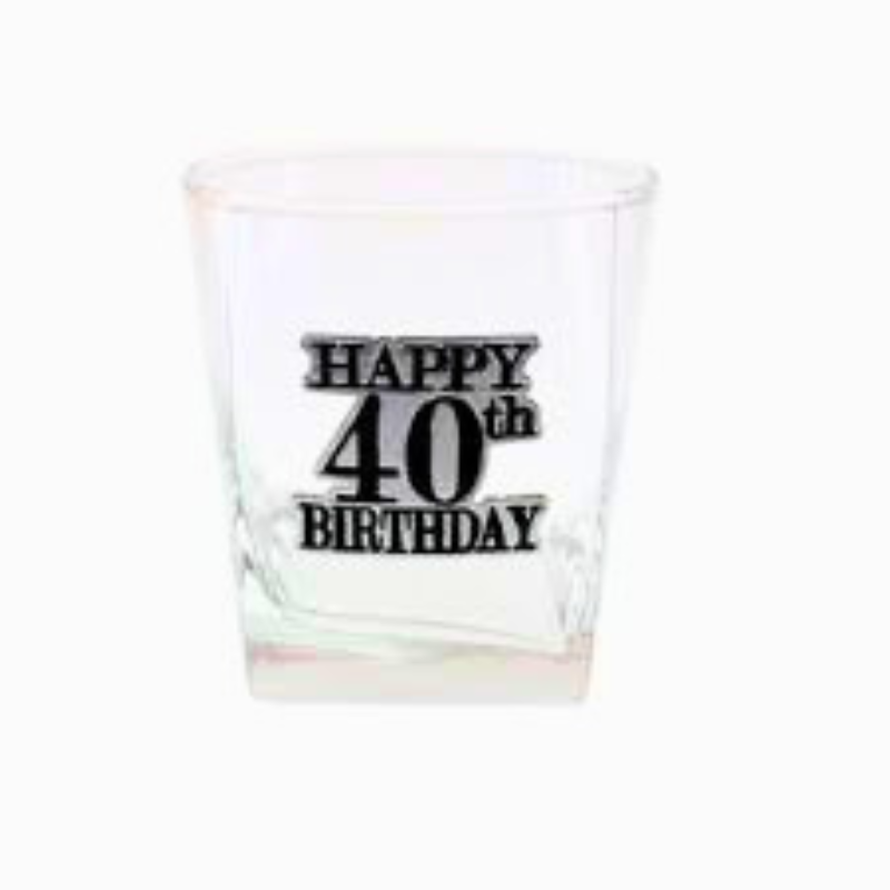 Happy 40th Birthday Tumbler Glass | Milestone Birthday Gift