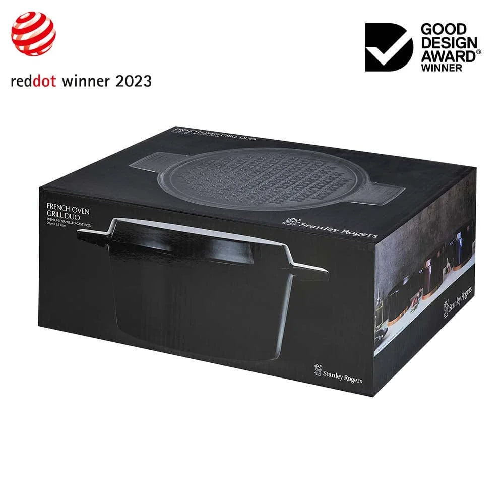 Stanley Rogers French Oven Grill Duo 28cm / 6.5L – Onyx or Bordeaux