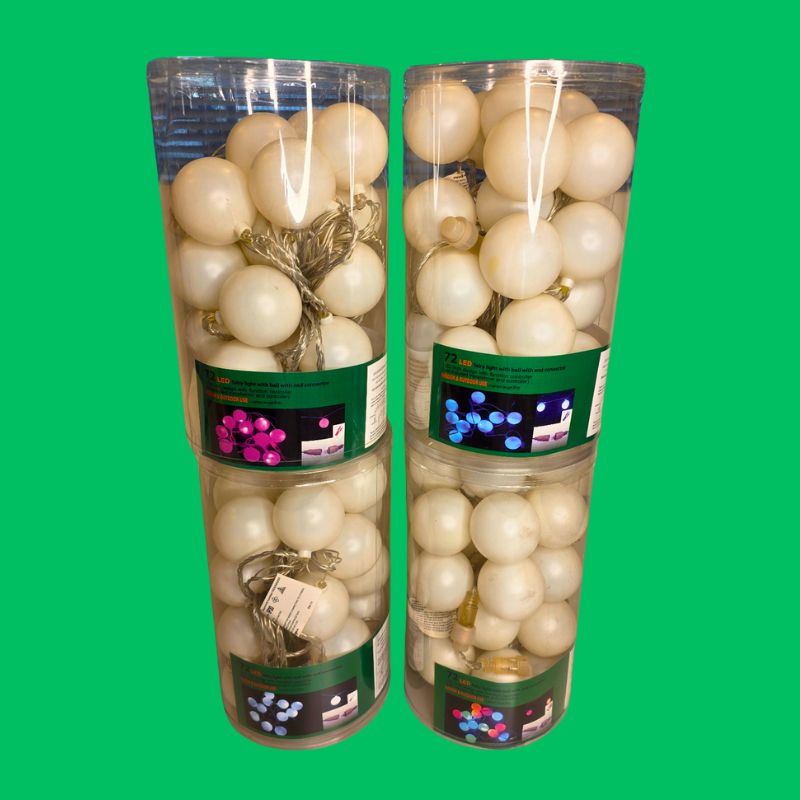 72 LED Ball String Lights with 8 Functions – Assorted Colours