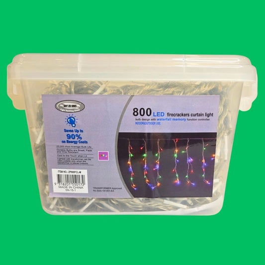 800 LED Firecracker Curtain Lights – Multicolour – Indoor & Outdoor