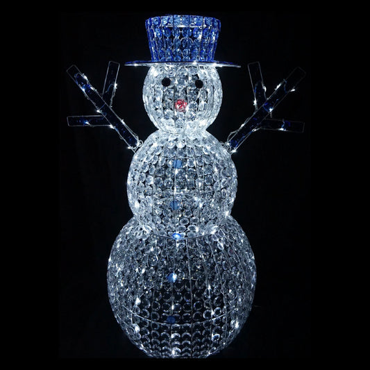 LED Crystal Acrylic Snowman 50cm – Cool White – Indoor & Outdoor Christmas Decoration