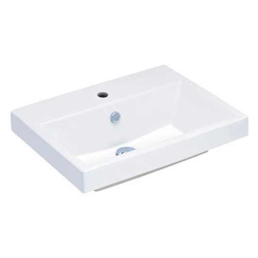 COTTO Quado 60 Ceramic Countertop Basin | White | 1 Tap Hole Bathroom Sink