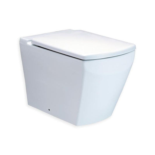 COTTO Tetragon Wall Face Toilet Suite | White | Modern Concealed Trap Toilet