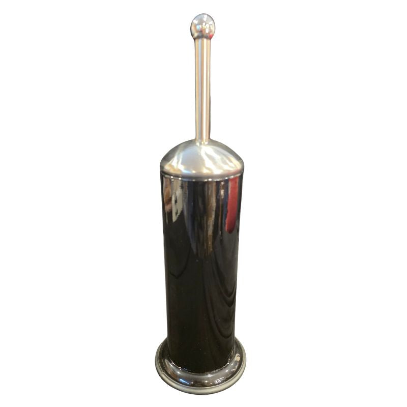 Black Toilet Brush & Holder | Stainless Steel Handle | Matching Bathroom Collection