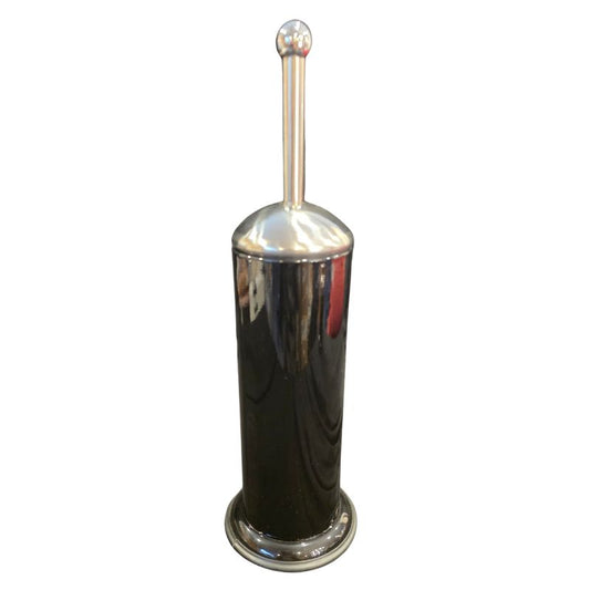 Black Toilet Brush & Holder | Stainless Steel Handle | Matching Bathroom Collection