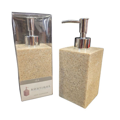 Boutique Sandstone Soap Dispenser | Natural Stone Look with Chrome Pump