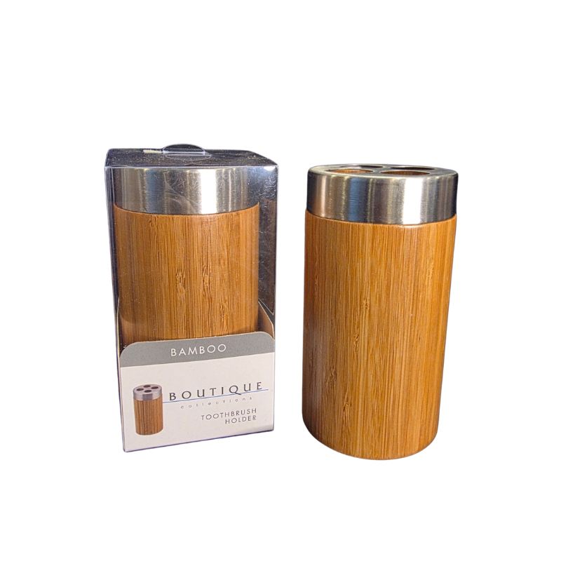 Boutique Bamboo Toothbrush Holder | Natural Bamboo Bathroom Organiser
