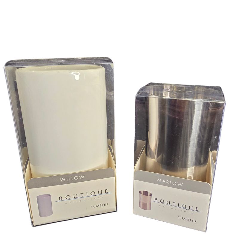 Boutique Marlow Bathroom Tumbler | Stainless Steel Toothbrush Holder & Bathroom Cup