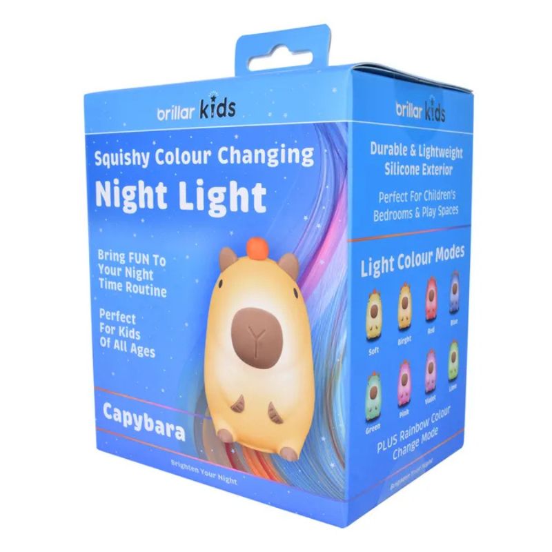 Brillar Kids Squishy Colour Changing Night Light | Rechargeable Silicone LED Lamp | Multiple Designs