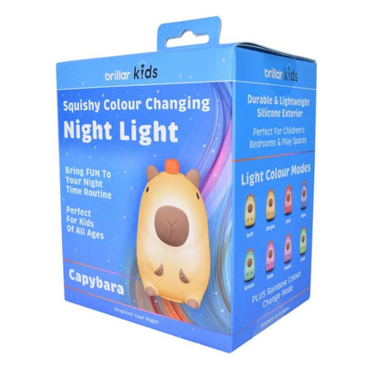 Brillar Kids Squishy Colour Changing Night Light | Rechargeable Silicone LED Lamp | Multiple Designs