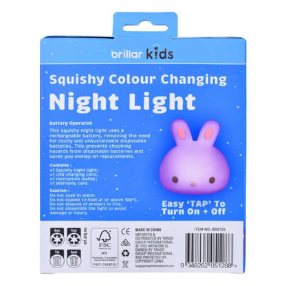 Brillar Kids Squishy Colour Changing Night Light | Rechargeable Silicone LED Lamp | Multiple Designs