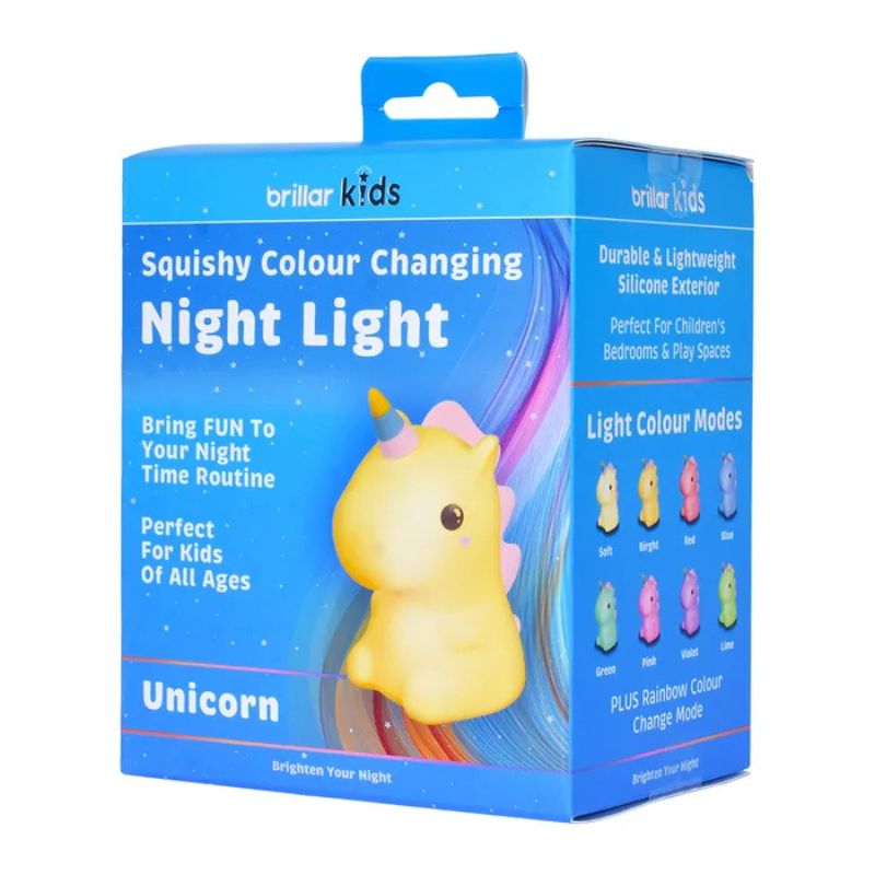 Brillar Kids Squishy Colour Changing Night Light | Rechargeable Silicone LED Lamp | Multiple Designs