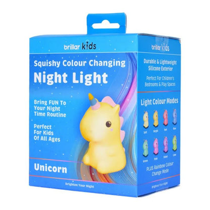 Brillar Kids Squishy Colour Changing Night Light | Rechargeable Silicone LED Lamp | Multiple Designs