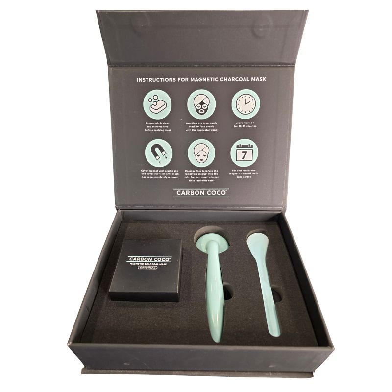 Carbon Coco Original Magnetic Charcoal Face Mask Kit | Deep Cleansing Magnetic Mask with Applicator & Magnetic Remover