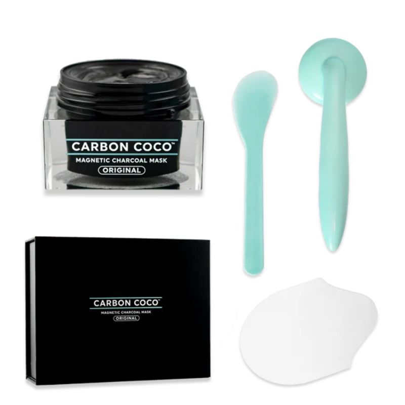 Carbon Coco Original Magnetic Charcoal Face Mask Kit | Deep Cleansing Magnetic Mask with Applicator & Magnetic Remover