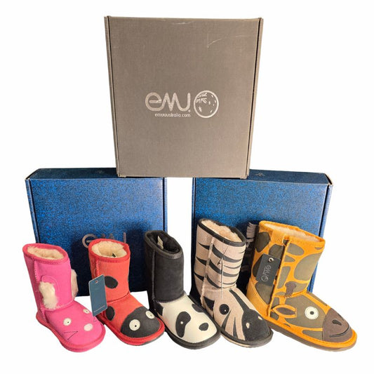 EMU Australia Kids Sheepskin Boots | Genuine Australian Sheepskin | Animal Designs | Multiple Styles