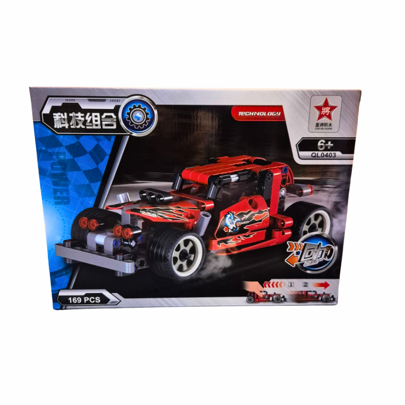 Technology 2-in-1 Hot Rod & Vehicle Building Set – 169 Pieces | QL0403