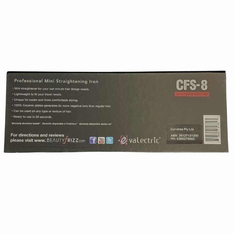 Evolution CFS-8 Mini Ceramic Hair Straightener | Compact Travel Hair Styling Iron | Assorted Colours