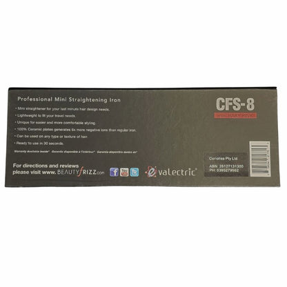 Evolution CFS-8 Mini Ceramic Hair Straightener | Compact Travel Hair Styling Iron | Assorted Colours