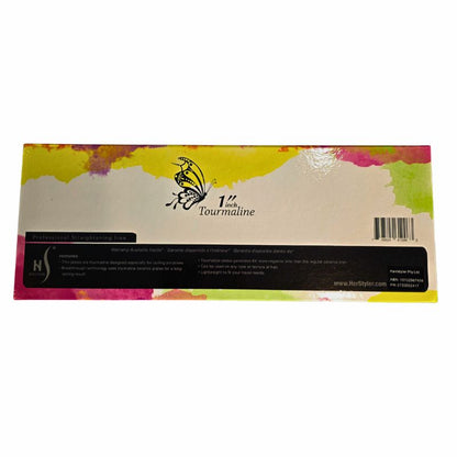 HerStyler 1" Tourmaline Hair Straightener | Professional Ceramic Flat Iron | Black