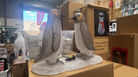 Acrylic Light Up Penguins in Love