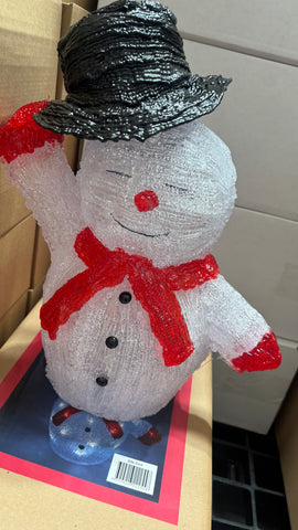 Acrylic Snowman Top Hat Light Up
