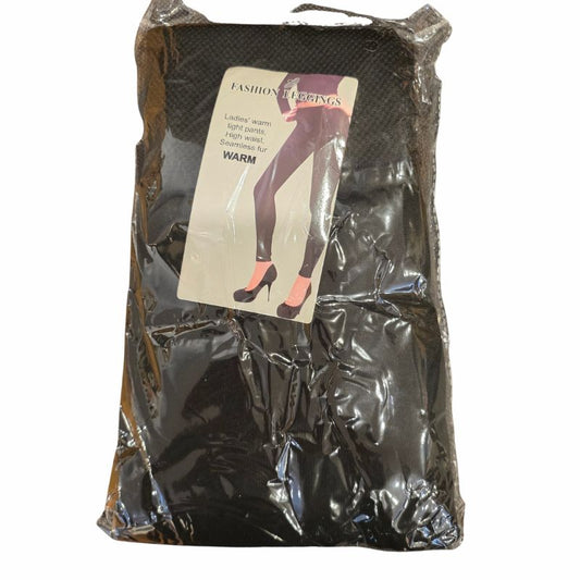 Women's Fleece-Lined Fashion Leggings | High Waist | Thermal Winter Leggings | Black