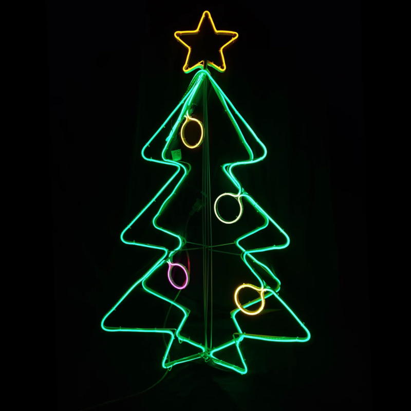 Neon 3D Christmas Tree – 130cm Indoor & Outdoor LED Decoration