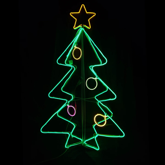 Neon 3D Christmas Tree – 130cm Indoor & Outdoor LED Decoration