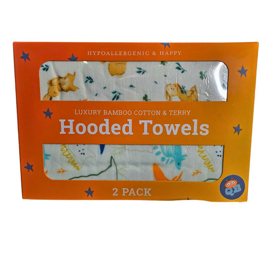 Quirky Bubba Luxury Bamboo Cotton & Terry Hooded Towels – 2 Pack | Soft Baby Bath Towels