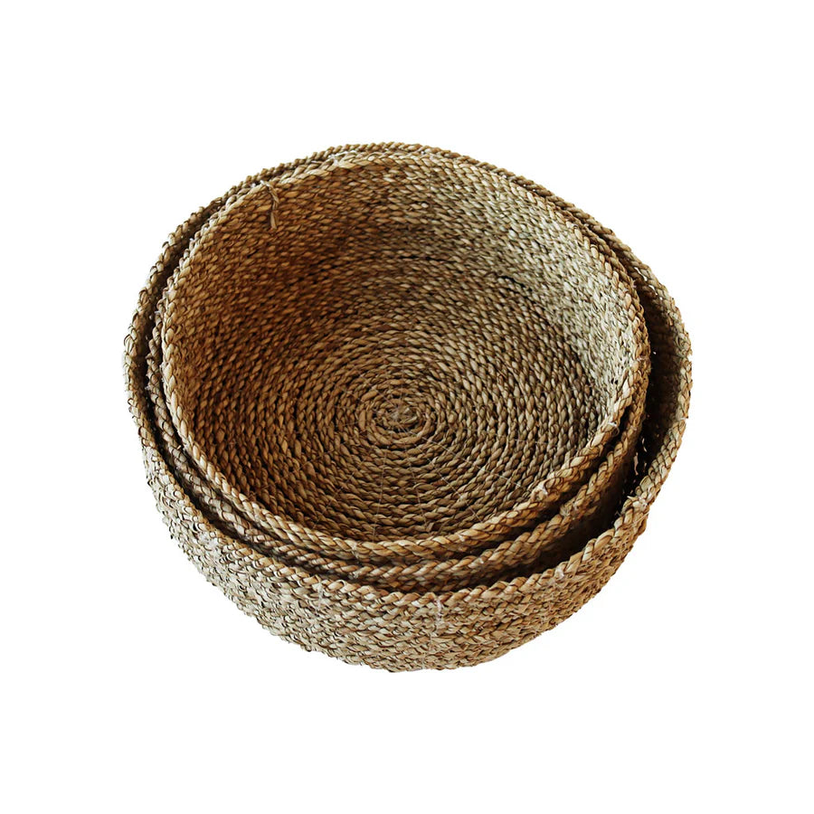 Birch + Ash Natural Seagrass Nesting Basket Set – Set of 3