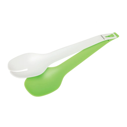Wiltshire 2-in-1 Salad Servers & Tongs – White & Green