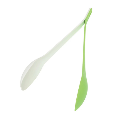 Wiltshire 2-in-1 Salad Servers & Tongs – White & Green