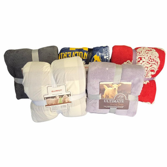 Super Soft Sherpa Throw Blanket | Plush Fleece Throw | Assorted Colours & Designs