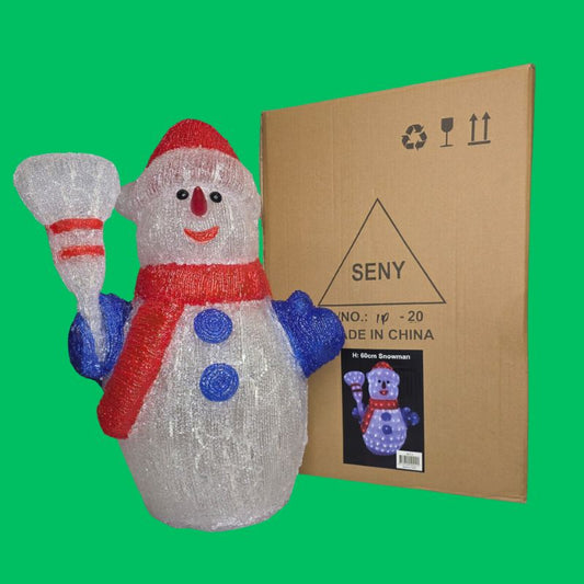 60cm LED Acrylic Snowman – Indoor & Outdoor Christmas Decoration
