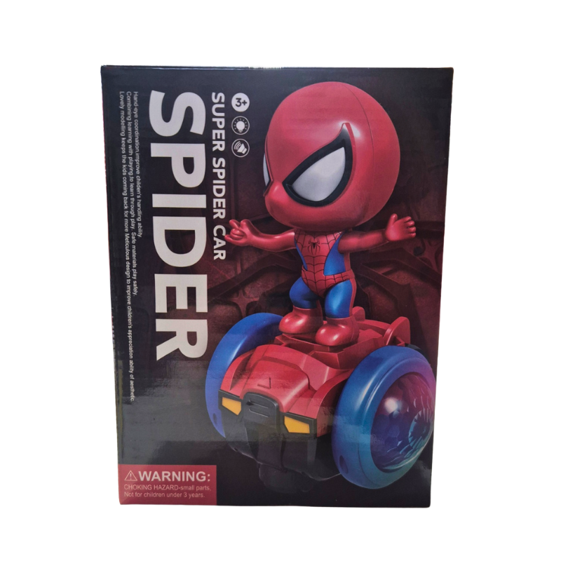 Super Spider Car – Light-Up 360° Rotating Toy